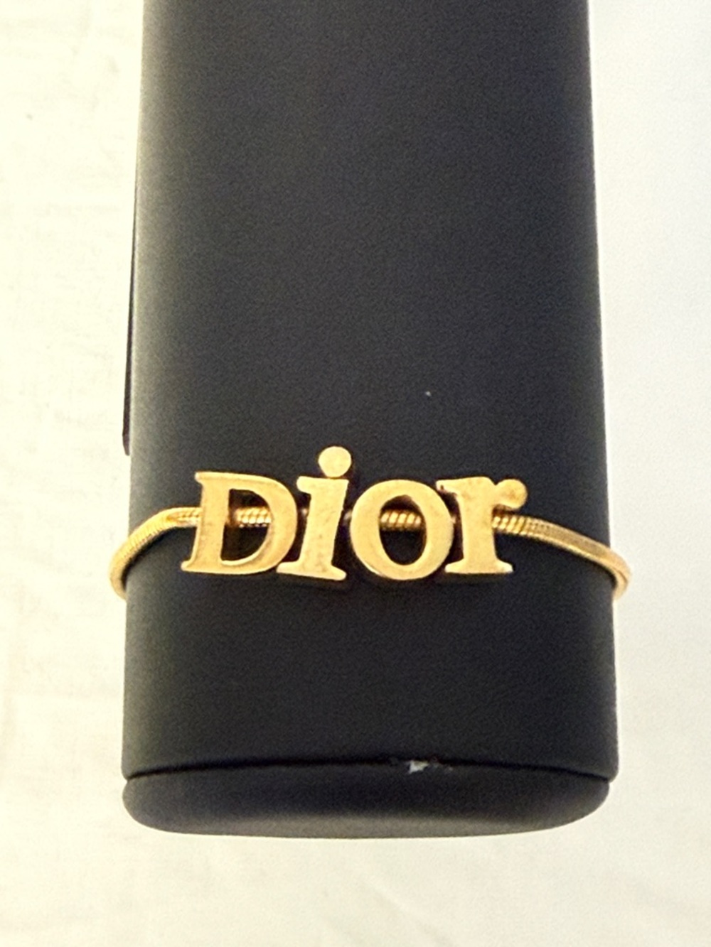 Christian Dior Gold Tone Logo Bracelet Adjustable CD Charm